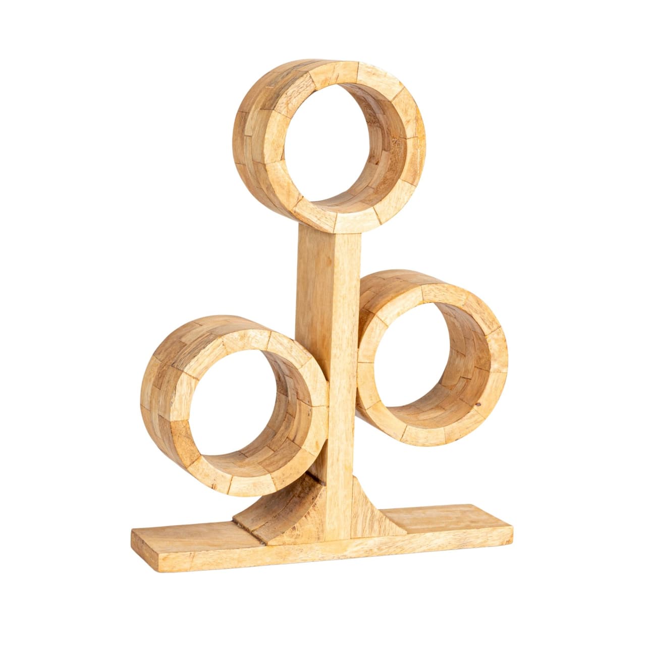 Hello Honey® 15.25" Natural Mango Wood Circular Wine Rack